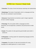 LETRS Unit 1 Session 2 Study Guide