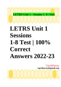 LETRS Unit 1 Sessions 1-8 Test | 100% Correct Answers 2022-23