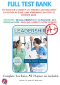 Test Bank For Leadership and Nursing Care Management 6th Edition By Diane Huber 9780323389662 Chapter 1-27 Complete Guide .