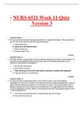 Newest 2023 NURS 6521 Week 11 Quiz 3 New Full Exam TEST BANK Questions and Answers Included