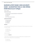 NUR2459 LATEST EXAM 2 2023 ACCURATE EXAM   GUARANTEED PASS A+ END SPRING EXAM (Rasmussen College)