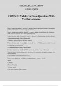 COMM 217 Midterm Exam Questions With Verified Answers.