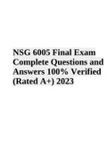 NSG 6005 Final Exam Complete Questions and Answers 100% Verified (Rated A+) 2023