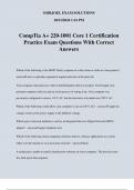 CompTia A+ 220-1001 Core 1 Certification Practice Exam Questions With Correct Answers