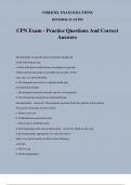 CPN Exam - Practice Questions And Correct Answers