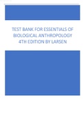 Test Bank for Essentials of Biological Anthropology 4th Edition by Larsen