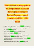 WGU C191 Operating systems for programmers Full Exam Review | Questions and Correct Answers | Latest Update 2024/2025 | 100% PASS