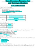 NR 226 Week 5 Concepts; Managing Fluid and Electrolyte Alterations