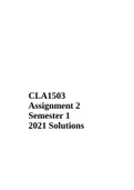 CLA1503 Assignment 2 Semester 1 2021 Solutions.