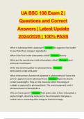 UA BSC 108 Exam 2 | Questions and Correct Answers | Latest Update 2024/2025 | 100% PASS