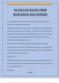 NU 578 UNIT EXAM 3 PREP QUESTIONS AND ANSWERS