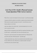 2.4.2 Test (CST): Earth's Physical Systems Exam Questions With Correct Answers