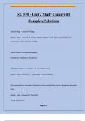 NU 578 - Unit 2 Study Guide with Complete Solutions