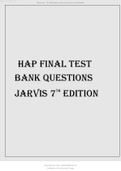 Jarvis HAP Final Test Bank Questions 7th Edition