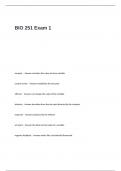 BIO 251 Exam 1 Questions and Answers