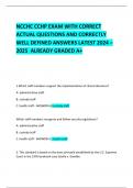 NCCHC CCHP EXAM WITH CORRECT ACTUAL QUESTIONS AND CORRECTLY  WELL DEFINED ANSWERS LATEST 2024 – 2025  ALREADY GRADED A+   