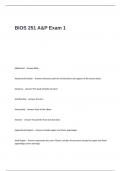 BIOS 251 A&P Exam 1 Questions and Answers