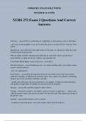 NURS 272 Exam 2 Questions And Correct Answers