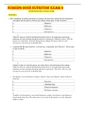 Nursing 2058 NUTRITION EXAM 2 1.	After completing an initial assessment of a patient, the nurse has charted that his respirations are eupneic and his pulse is 58 beats per minute. These types of data would be: a.	Objective. b.	Reflective. c.	Subjective. d