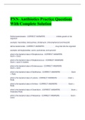 PNN- Antibiotics Practice Questions With Complete Solution 