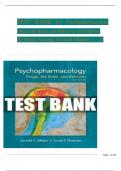 Psychopharmacology: Drugs, the Brain, and Behavior, 3rd Edition TEST BANK By Meyer Nursing, Verified Chapters 1 - 20, Complete Newest Version