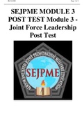 SEJPME MODULE 3 POST TEST Module 3 - Joint Force Leadership Post Test