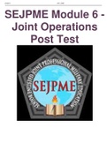 SEJPME Module 6 - Joint Operations Post Test