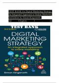 TEST BANK for Digital Marketing Strategy: An Integrated Approach to Online Marketing, 3rd Edition by Simon Kingsnorth, Verified Chapters 1 - 22, Complete Newest Version