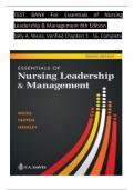 Test Bank For Essentials of Nursing Leadership and Management 8th Edition by (Weiss/Tappen/Grimley) ISBN: 9781719649964, All 16 Chapters Covered, Verified Latest Edition