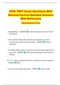 CSIA TEST Exam Questions With  Revised Correct Detailed Answers  With Rationales  Guaranteed Pass