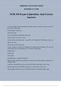 NUR 310 Exam 4 Questions And Correct Answers