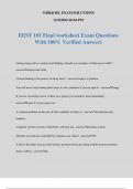 EEST 101 Final worksheet Exam Questions With 100% Verified Answers