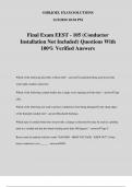 Final Exam EEST - 105 (Conductor Installation Not Included) Questions With 100% Verified Answers