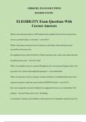 ELIGIBILITY Exam Questions With Correct Answers