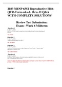 2023 NRNP 6552 Reproductive Hlth-QTR-Term-wks-1- thru-11 Q&A WITH COMPLETE SOLUTIONS 