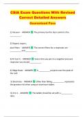 CSIA Exam Questions With Revised  Correct Detailed Answers   Guaranteed Pass 