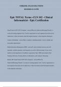 Epic TOTAL Terms -CLN 102 - Clinical Informaticist - Epic Certification