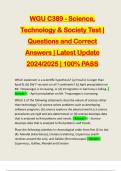 WGU C389 - Science, Technology & Society Test | Questions and Correct Answers | Latest Update 2024/2025 | 100% PASS