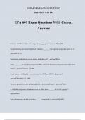 EPA 609 Exam Questions With Correct Answers