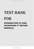 Test bank for introduction to fund accounting 4th edition Norvelle