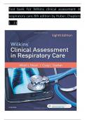 Test bank For Wilkins clinical assessment in respiratory care 8th edition by Huber, Chapters 1-21 complete