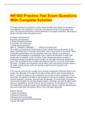 NR 603 Practice Test Exam Questions With Complete Solution                                     