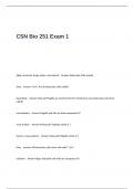 CSN Bio 251 Exam 1 Questions and Correct Answers