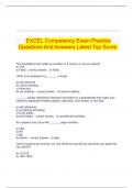 EXCEL Competency Exam Practice Questions And Answers Latest Top Score.