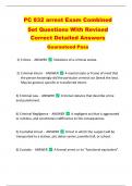 PC 832 arrest Exam Combined   Set Questions With Revised  Correct Detailed Answers   Guaranteed Pass 