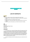 Summary Notes for Tutorial on Law of Contract , Torts and Crime