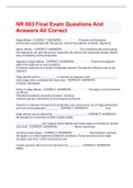 Bundle For NR 603  Exam Questions And Answers All Correct