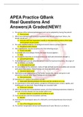 APEA Practice QBank Real Questions And Answers|A Graded|NEW!!