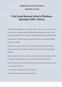 Exit Exam Beacom School of Business Questions 100% Solved