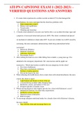 ATI PN CAPSTONE EXAM 1 (2022/2023) VERIFIED Q &A ATI PN CAPSTONE EXAM 1 (2022/2023) – VERIFIED QUESTIONS AND ANSWERS 1. If a male client experienced a cerebrovascular accident (CVA) that damaged the hypothalamus, the nurse anticipate that the client has p